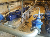 Lime pipework injection point before centrifuge feed pumps